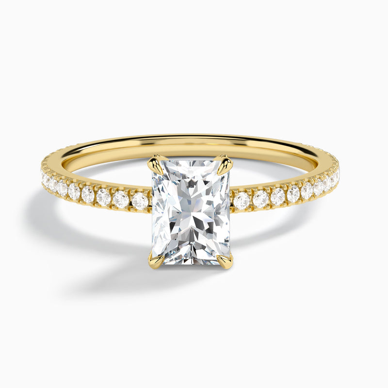 Radiant Luxe Valentina Pavé Lab Diamond Engagement Ring In 18K Yellow Gold - Lucenjuri