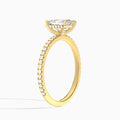 Radiant Luxe Valentina Pavé Lab Diamond Engagement Ring In 18K Yellow Gold, Angle View