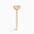 Radiant Luxe Valentina Pavé Lab Diamond Engagement Ring In 18K Yellow Gold, Side View