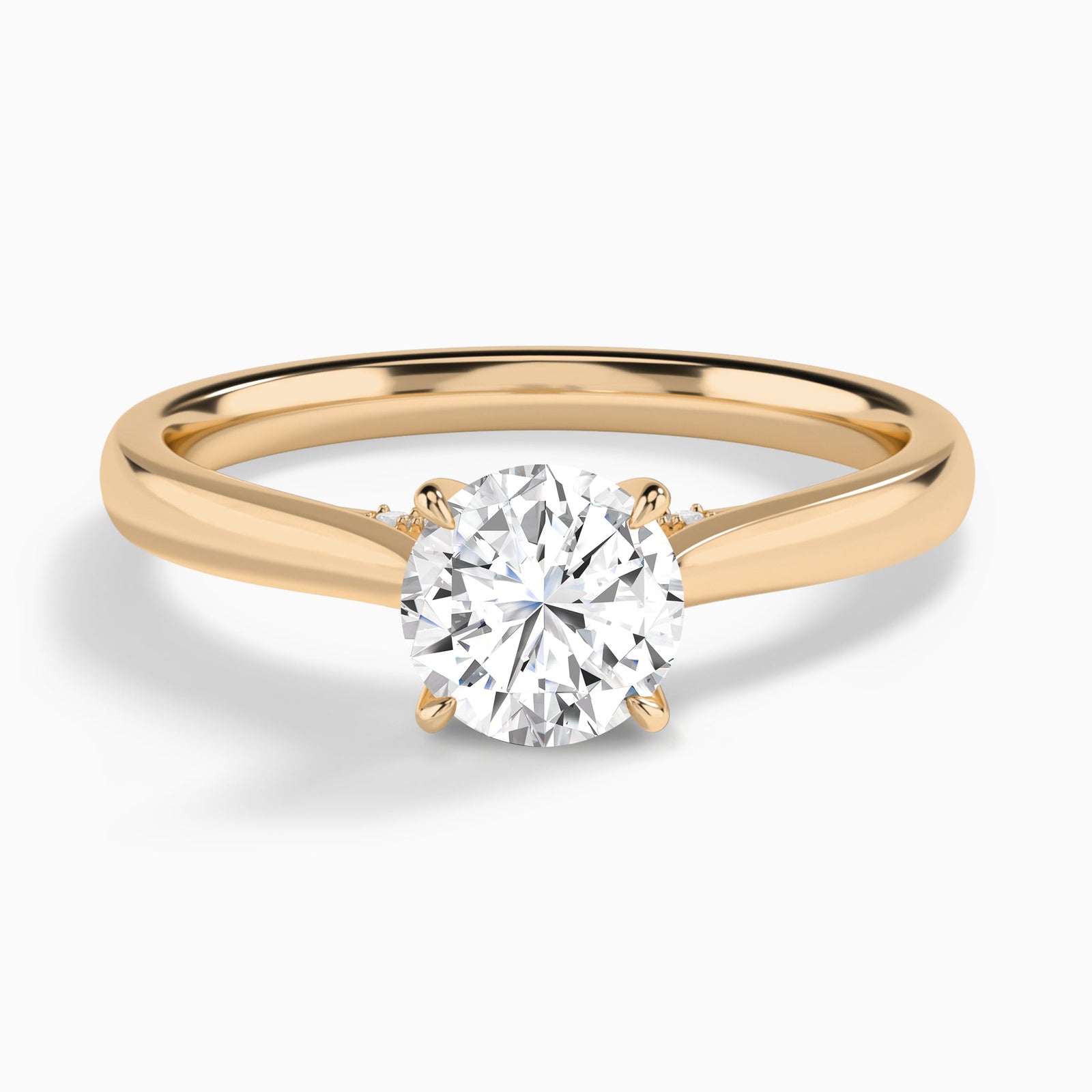 Round Ophelia Lab Grown Diamond Engagement Ring In 14K Rose Gold - Lucenjuri