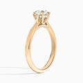 Round Ophelia Lab Grown Diamond Engagement Ring In 14K Rose Gold, Angle View