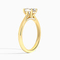 Oval Ophelia Lab Grown Diamond Engagement Ring In 18K Yellow Gold, Angle View