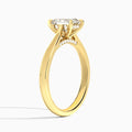 Radiant Ophelia Lab Grown Diamond Engagement Ring In 18K Yellow Gold, Angle View