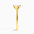 Radiant Ophelia Lab Grown Diamond Engagement Ring In 18K Yellow Gold, Side View