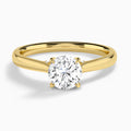 Round Ophelia Lab Grown Diamond Engagement Ring In 14K Yellow Gold - Lucenjuri