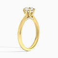Round Ophelia Lab Grown Diamond Engagement Ring In 14K Yellow Gold, Angle View