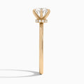 Round Hidden Halo Six-Prong Lab Diamond Engagement Ring In 14K Rose Gold, Side View