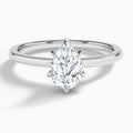Pear Hidden Halo Six-Prong Lab Diamond Engagement Ring In 14K White Gold - Lucenjuri