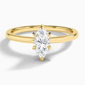 Marquise Hidden Halo Six-Prong Lab Diamond Engagement Ring In 14K Yellow Gold - Lucenjuri