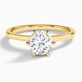 Round Hidden Halo Six-Prong Lab Diamond Engagement Ring In 14K Yellow Gold - Lucenjuri