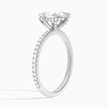Pear Luxe Six-Prong Valentina Pavé Lab Diamond Engagement Ring In Platinum, Angle View