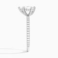 Pear Luxe Six-Prong Pavé Lab Diamond Engagement Ring In 14K White Gold, Side View