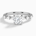 Round Crescent Pear Lab Diamond Engagement Ring In Platinum - Lucenjuri