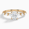 Oval Crescent Pear Lab Diamond Engagement Ring In 14K Rose Gold - Lucenjuri