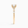 Oval Crescent Pear Lab Diamond Engagement Ring In 14K Rose Gold, Side View