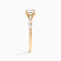 Round Crescent Pear Lab Diamond Engagement Ring In 14K Rose Gold, Side View