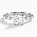 Cushion Crescent Pear Lab Diamond Engagement Ring In 14K White Gold - Lucenjuri