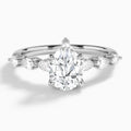 Pear Crescent Pear Lab Diamond Engagement Ring In 14K White Gold - Lucenjuri
