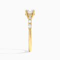 Cushion Crescent Pear Lab Diamond Engagement Ring In 14K Yellow Gold, Side View