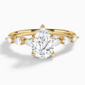Pear Crescent Pear Lab Diamond Engagement Ring In 14K Yellow Gold - Lucenjuri