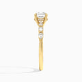 Round Crescent Pear Lab Diamond Engagement Ring In 18K Yellow Gold, Side View
