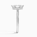Marquise Six-Prong Hidden Halo Lab Diamond Engagement Ring In Platinum, Side View