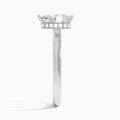 Pear Six-Prong Hidden Halo Lab Diamond Engagement Ring In 14K White Gold, Side View