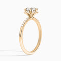 Round Alya Halo Lab Grown Diamond Engagement Ring In 14K Rose Gold, Angle View