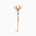 Round Alya Halo Lab Grown Diamond Engagement Ring In 14K Rose Gold, Side View