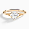 Heart Petite Hudson Milgrain Lab Diamond Engagement Ring In 14K Rose Gold - Lucenjuri