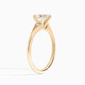 Heart Petite Hudson Milgrain Lab Diamond Engagement Ring In 14K Rose Gold, Angle View