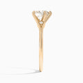Heart Petite Hudson Milgrain Lab Diamond Engagement Ring In 14K Rose Gold, Side View
