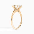 Marquise Petite Hudson Milgrain Lab Diamond Engagement Ring In 14K Rose Gold, Angle View