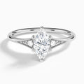 Marquise Petite Hudson Milgrain Lab Diamond Engagement Ring In 18K White Gold - Lucenjuri