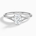 Pear Petite Hudson Milgrain Lab Diamond Engagement Ring In 14K White Gold - Lucenjuri