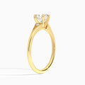 Cushion Petite Hudson Milgrain Lab Diamond Engagement Ring In 18K Yellow Gold, Angle View