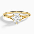 Pear Petite Hudson Milgrain Lab Diamond Engagement Ring In 14K Yellow Gold - Lucenjuri