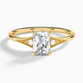 Radiant Petite Hudson Milgrain Lab Diamond Engagement Ring In 14K Yellow Gold - Lucenjuri