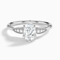 Pear Perfect Fit Six Side Stone Lab Diamond Engagement Ring In 14K White Gold - Lucenjuri