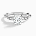 Round Perfect Fit Six Side Stone Lab Diamond Engagement Ring In 18K White Gold - Lucenjuri