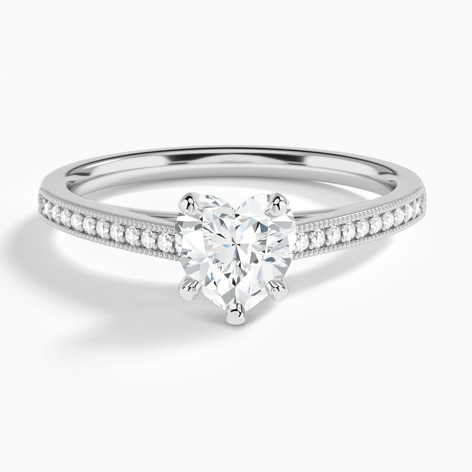 Heart Luxe Hudson Lab Grown Diamond Engagement Ring In Platinum - Lucenjuri