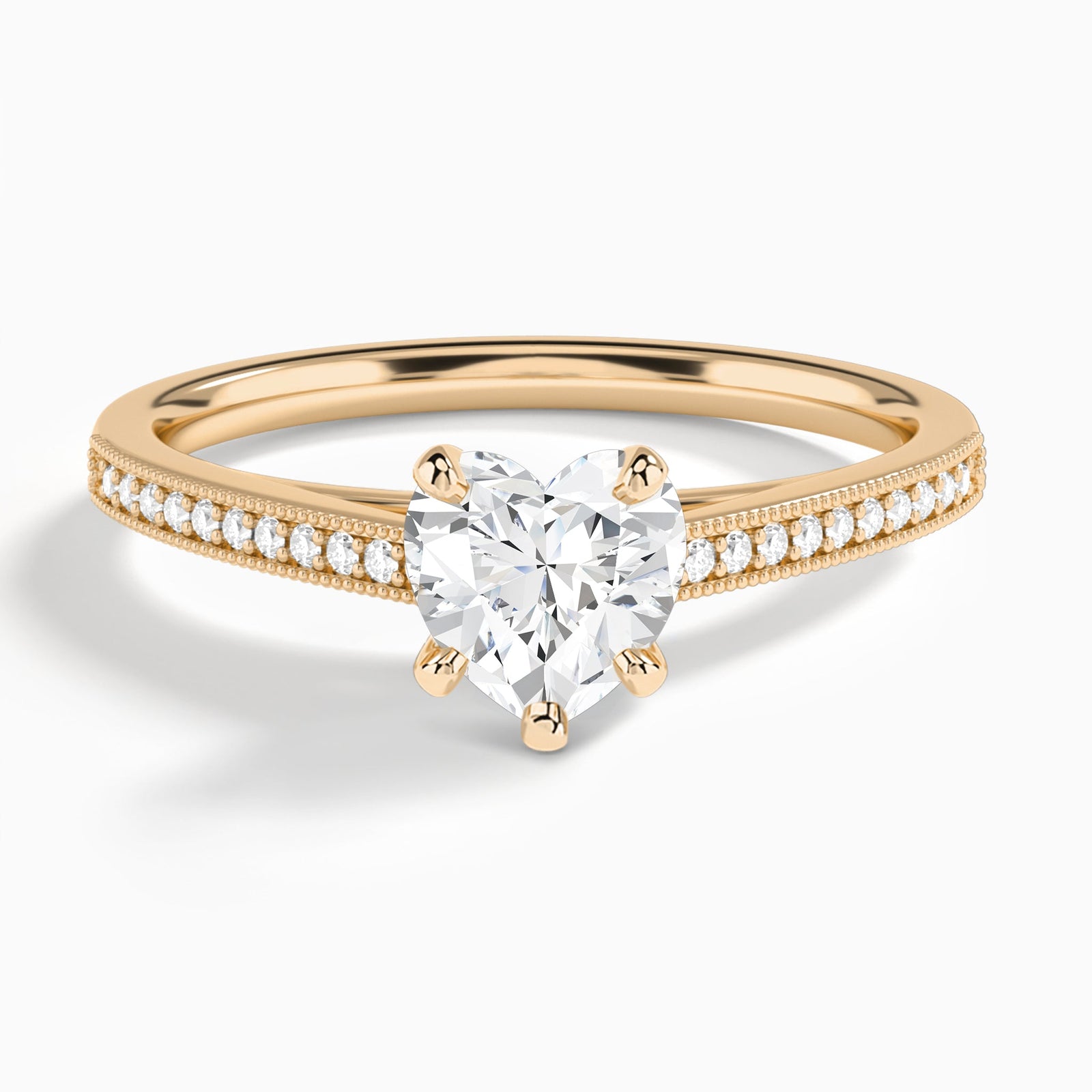 Heart Luxe Hudson Lab Grown Diamond Engagement Ring In 14K Rose Gold - Lucenjuri