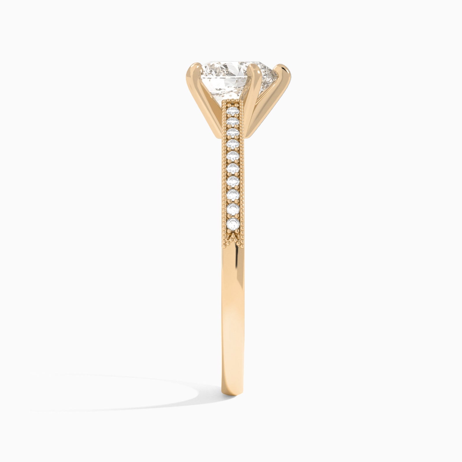Heart Luxe Hudson Lab Grown Diamond Engagement Ring In 14K Rose Gold, Side View