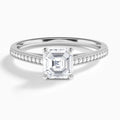 Asscher Luxe Hudson Lab Grown Diamond Engagement Ring In 18K White Gold - Lucenjuri