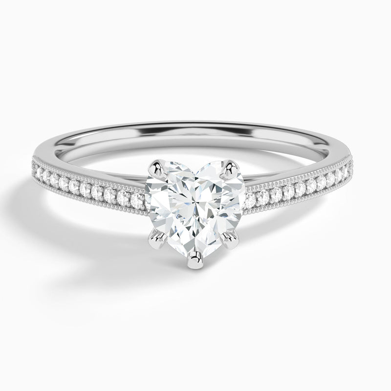 Heart Luxe Hudson Lab Grown Diamond Engagement Ring In 14K White Gold - Lucenjuri