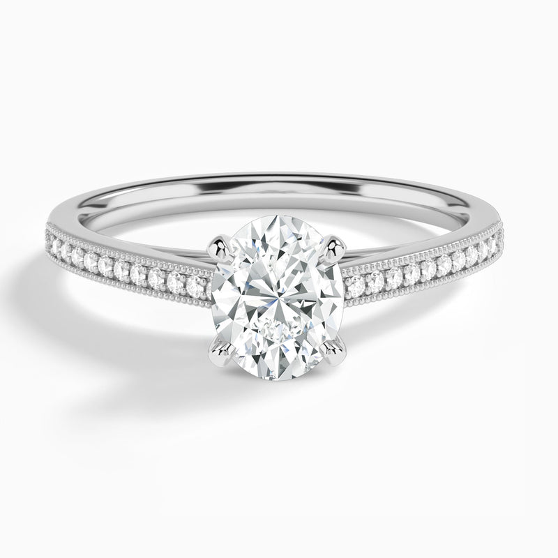 Oval Luxe Hudson Lab Grown Diamond Engagement Ring In 14K White Gold - Lucenjuri