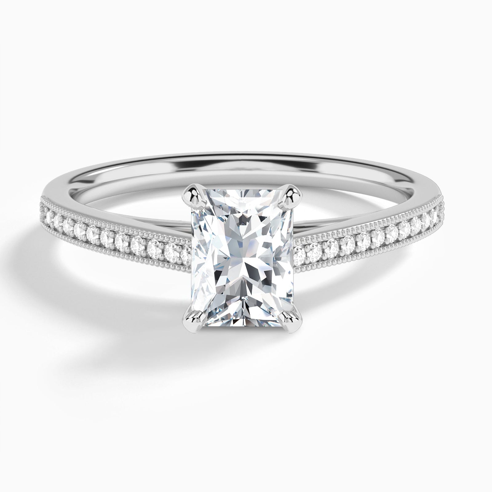 Radiant Luxe Hudson Lab Grown Diamond Engagement Ring In 14K White Gold - Lucenjuri