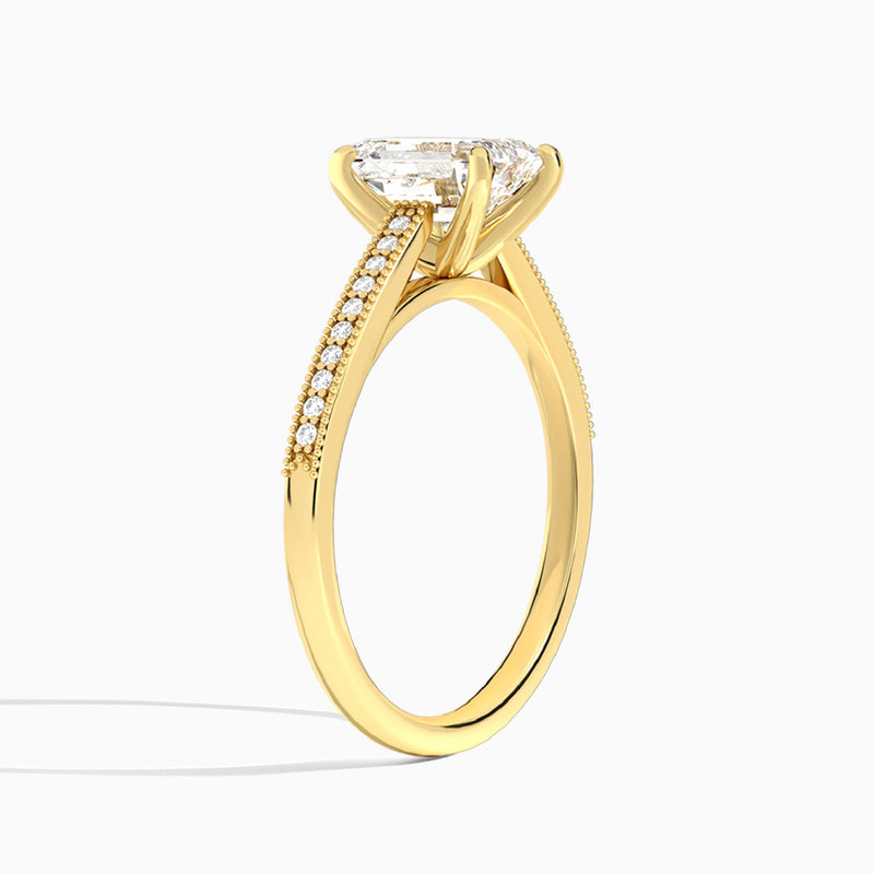 Emerald Luxe Hudson Lab Grown Diamond Engagement Ring In 14K Yellow Gold, Angle View