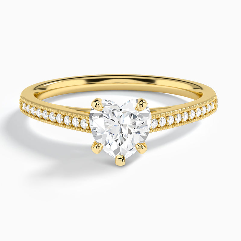 Heart Luxe Hudson Lab Grown Diamond Engagement Ring In 14K Yellow Gold - Lucenjuri