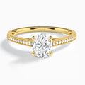 Oval Luxe Hudson Lab Grown Diamond Engagement Ring In 18K Yellow Gold - Lucenjuri